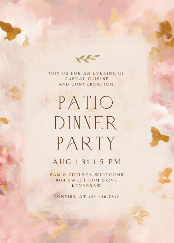 Rustic Monogram - Dinner Party Invitation Template | Greetings Island