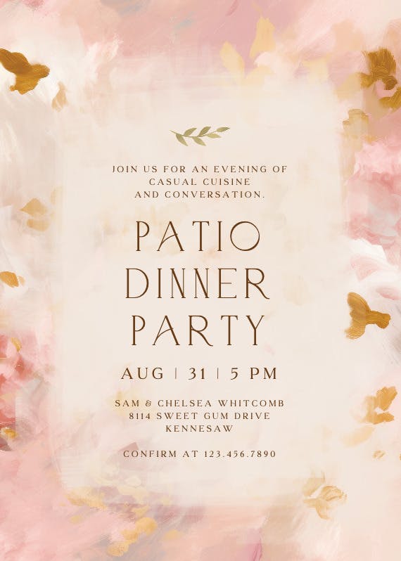 Rustic monogram - dinner party invitation