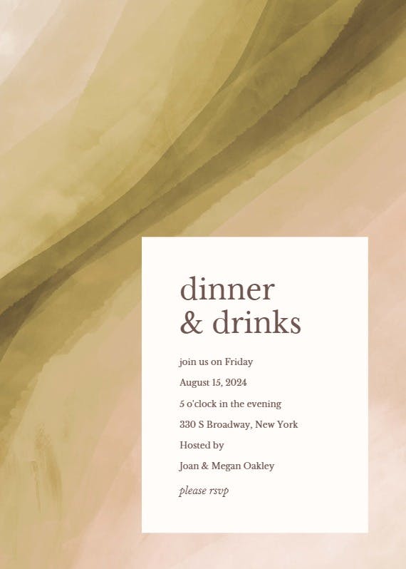 Sands - dinner party invitation