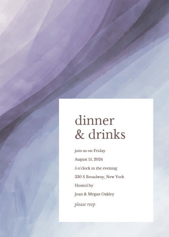 Sands - dinner party invitation