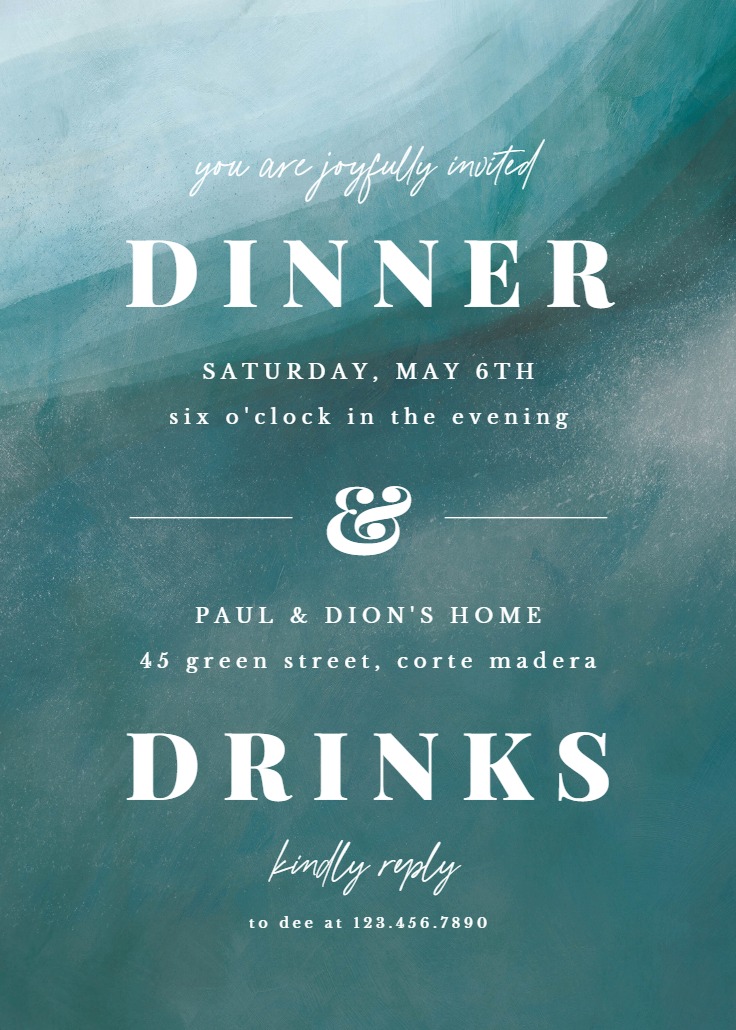 Sands of love - Dinner Party Invitation Template (Free) | Greetings Island