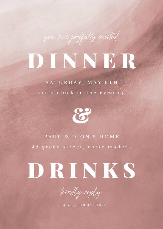 Sands of love - dinner party invitation