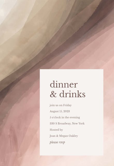 Sands - Invitación Para Fiesta Con Cena