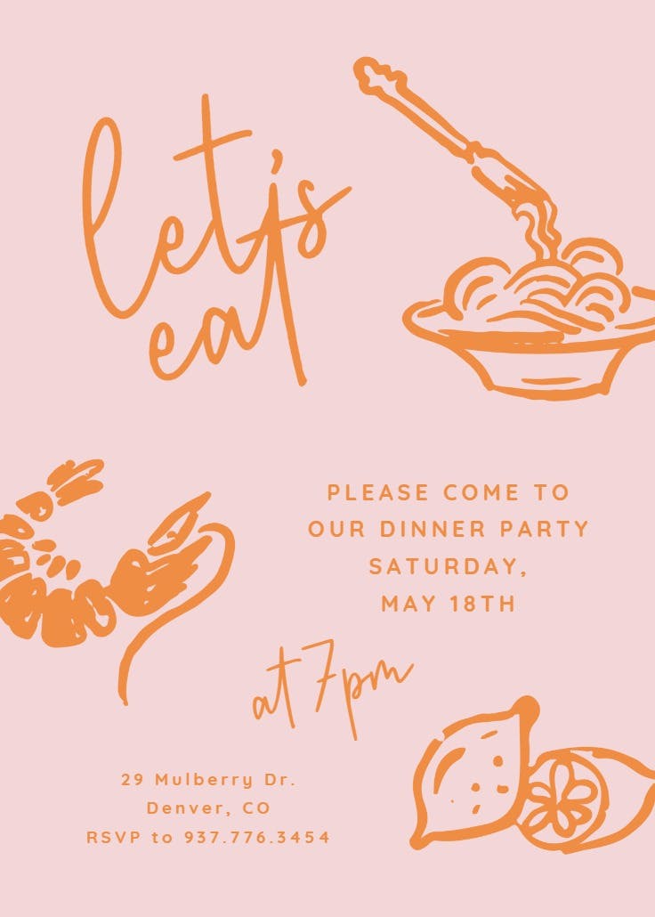 Sea dinner - invitación para fiesta con cena