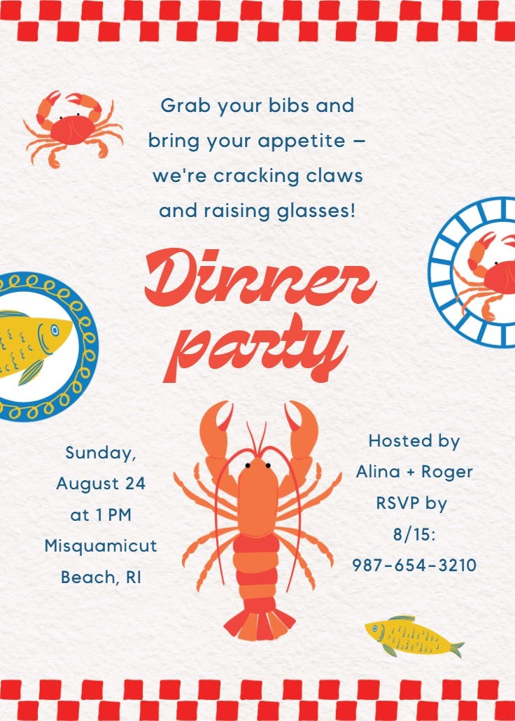 Seas the flavor - invitación para fiesta con cena