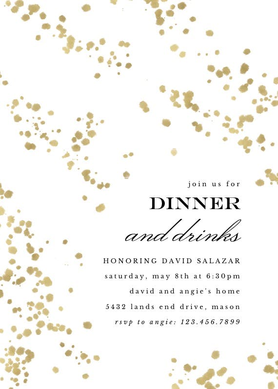 Shimmery dots - dinner party invitation
