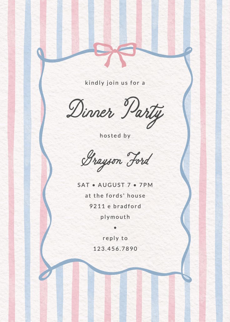 Simple duo tone - dinner party invitation