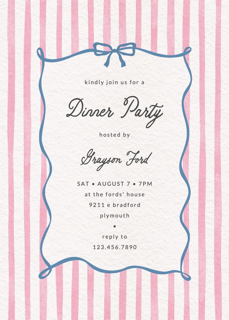 Simple duo tone - dinner party invitation