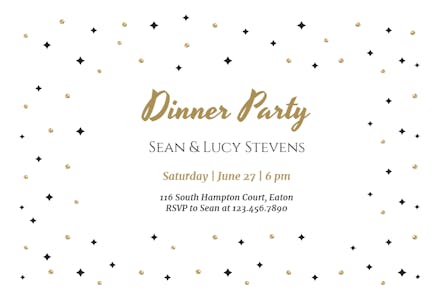 Sparks & Stars - Invitación Para Fiesta Con Cena