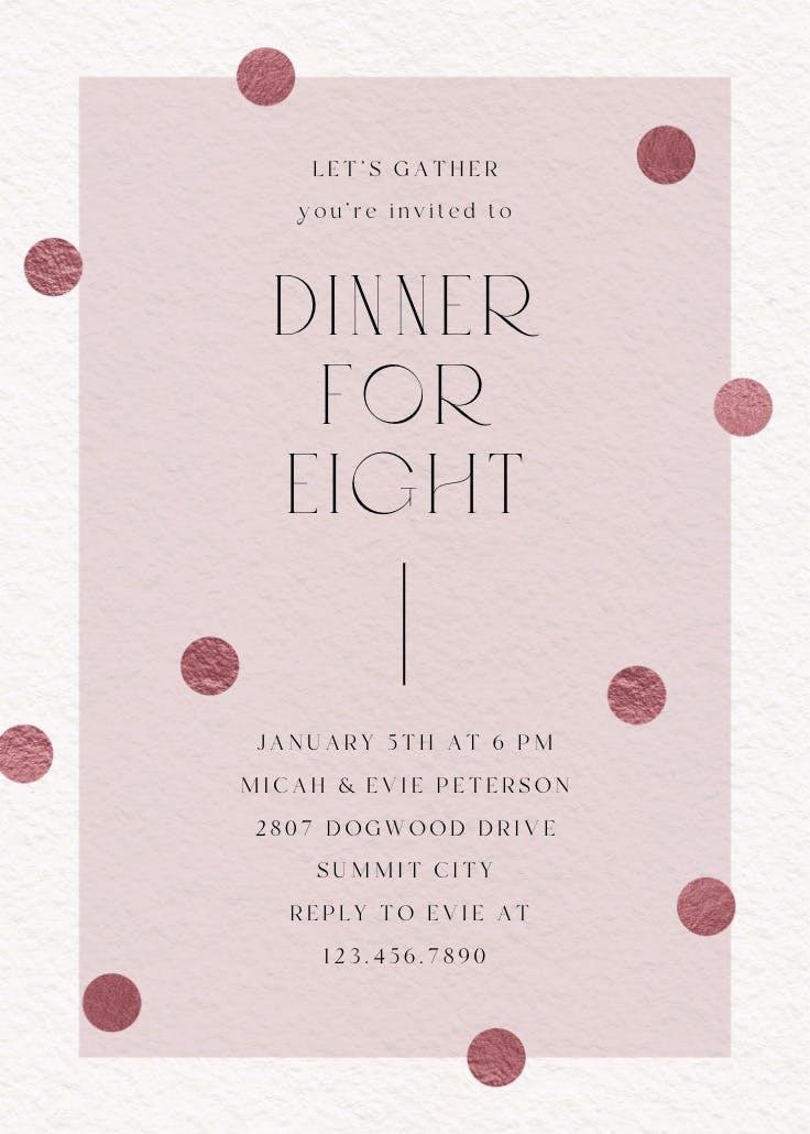 Symmetry - invitación para fiesta con cena