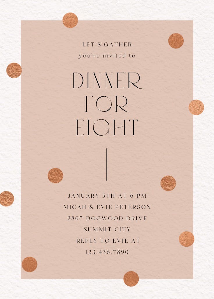 Symmetry - invitación para fiesta con cena