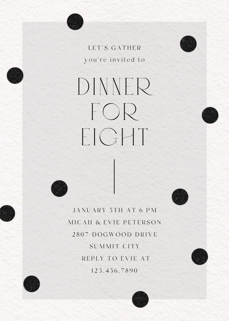 Symmetry - invitación para fiesta con cena