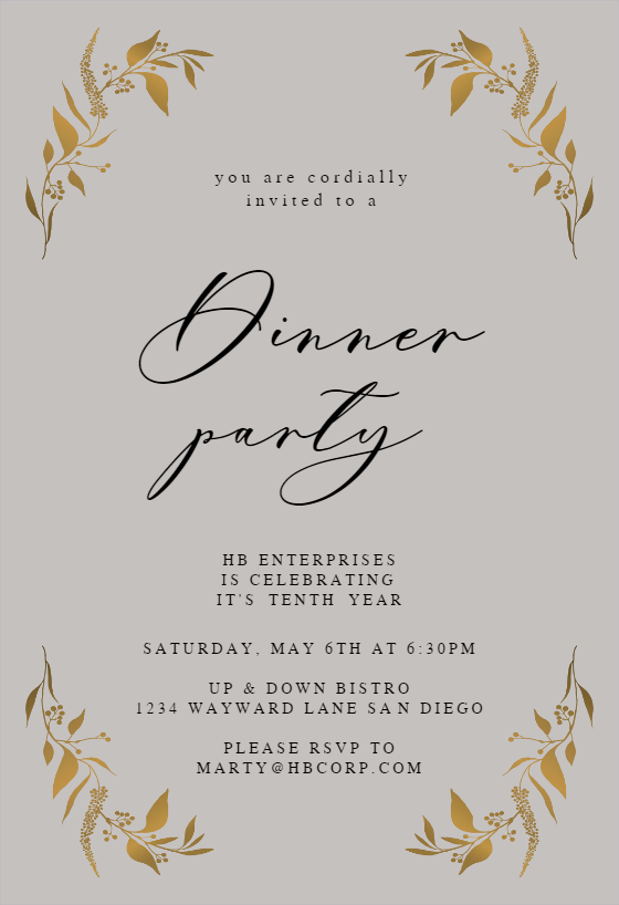 Dinner Party Invitation Templates (Free) | Greetings Island