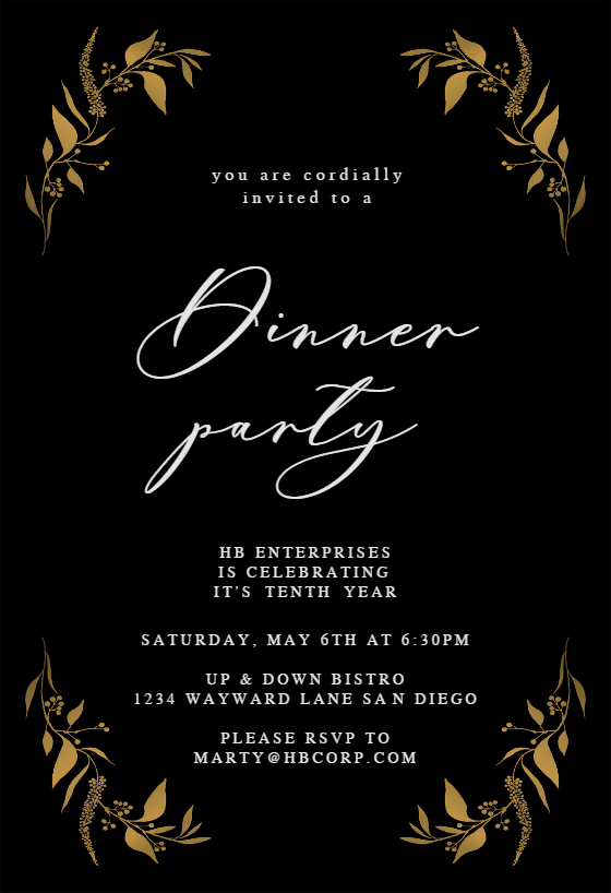 Dinner Party Invitation Templates (Free) | Greetings Island