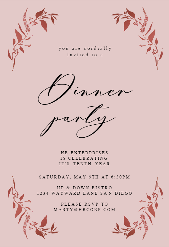 Dinner Party Invitation Templates (Free) | Greetings Island