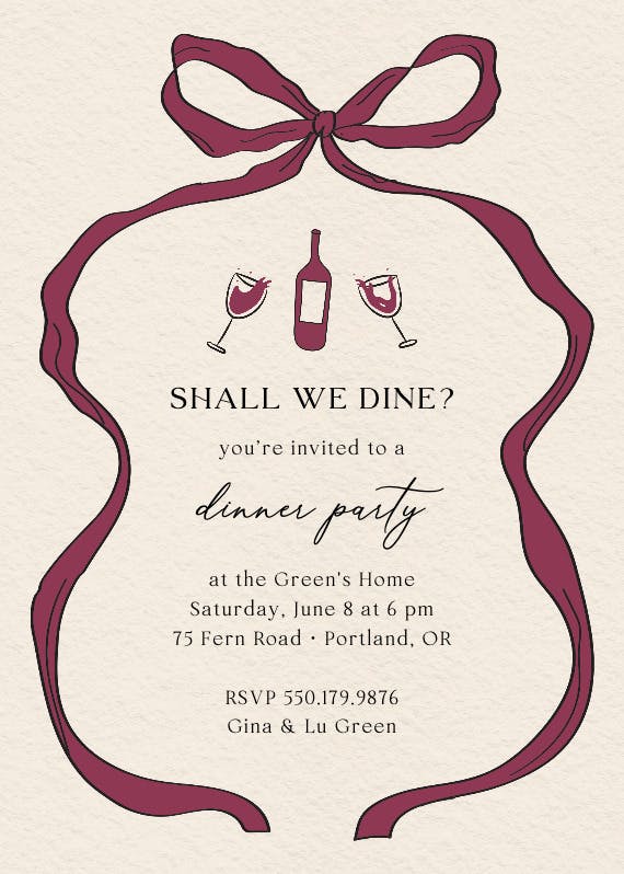 Uncork - dinner party invitation