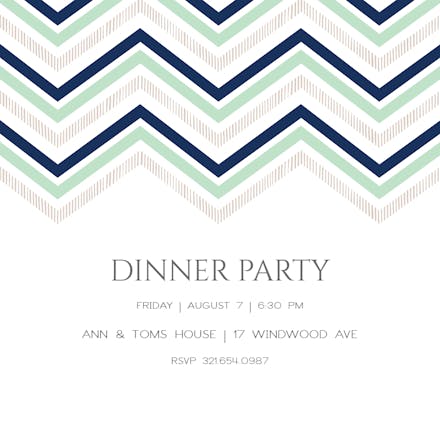 Zigs and Zags - Invitación Para Fiesta Con Cena