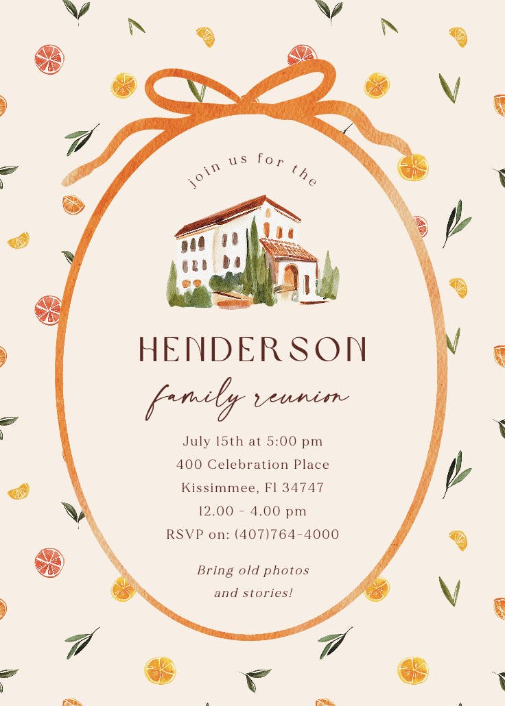 Arancia rossa - invitación de fiesta