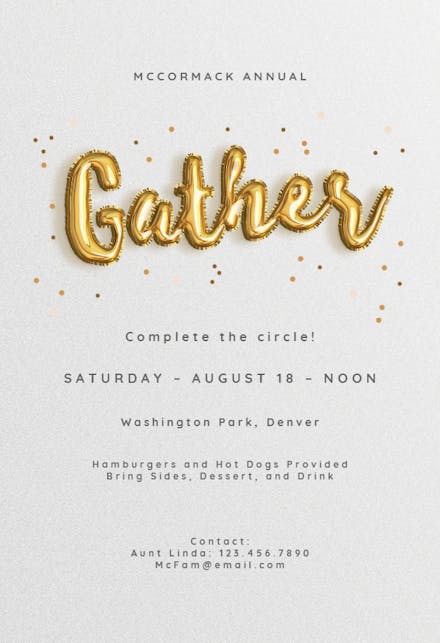 Balloons r us - family reunion invitation