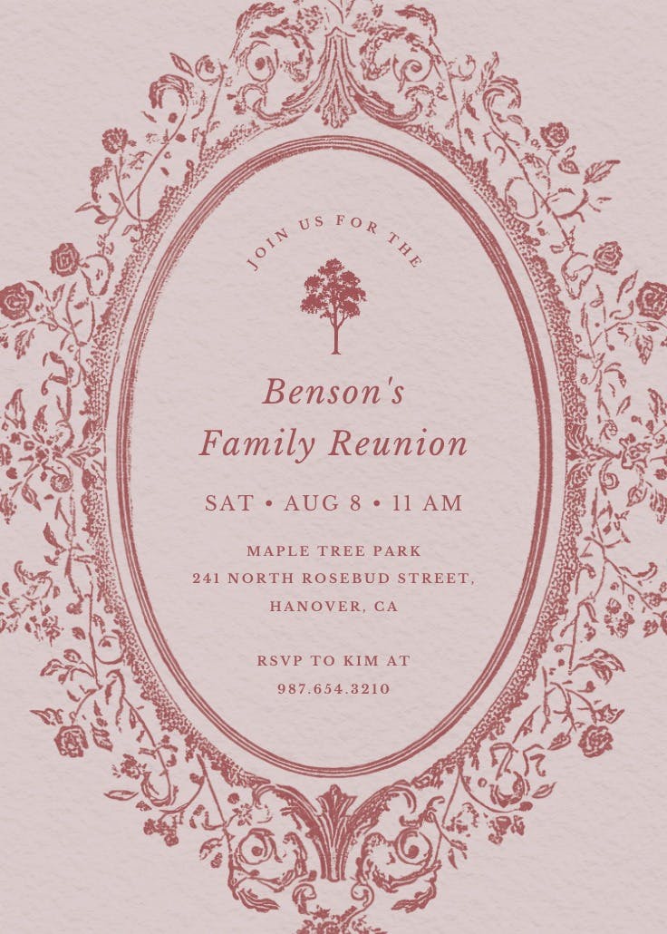 Baroque blooms - printable party invitation
