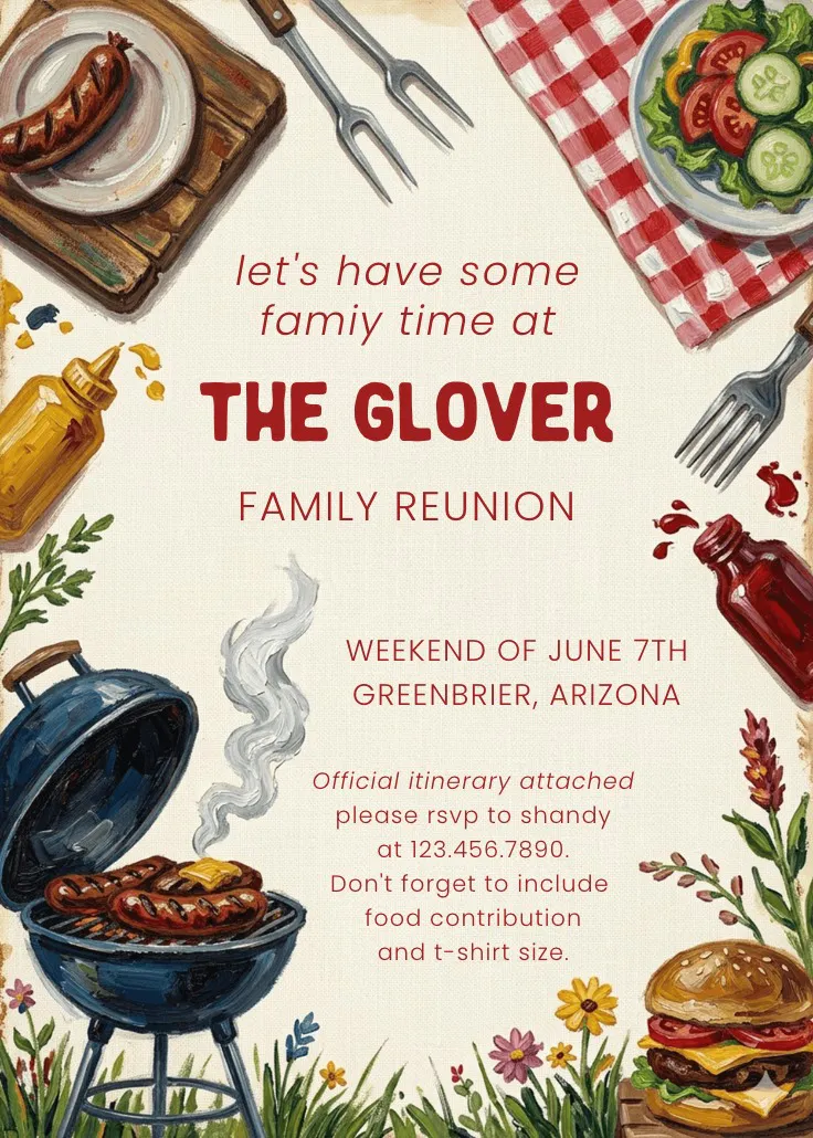 Bbq super feast - invitación para reunión familiar