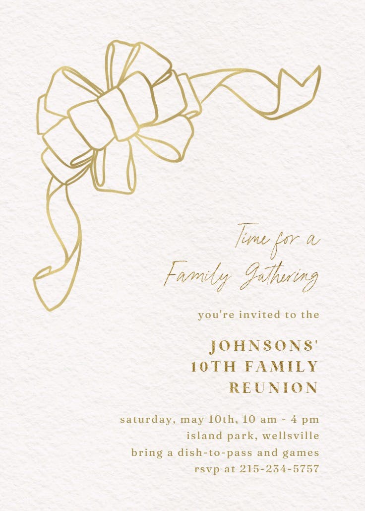 Big bow - invitación para reunión familiar