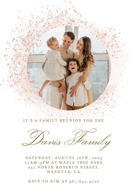 Blush Gold Spots - Family Reunion Invitation