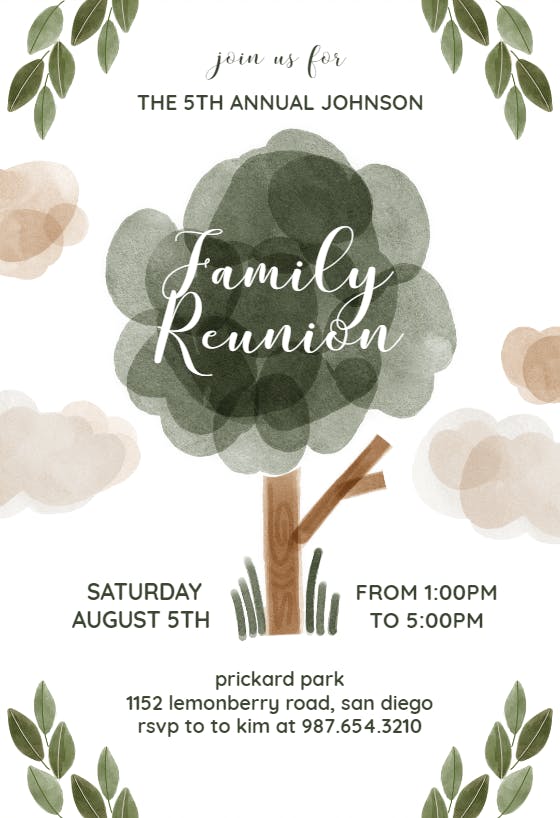 Boho woodland - family reunion invitation