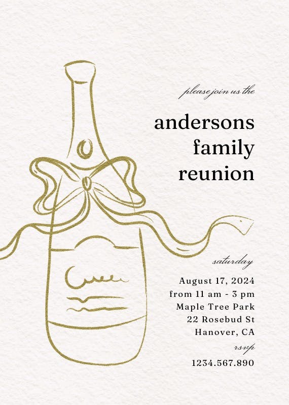 Bottle sketch - family reunion invitation