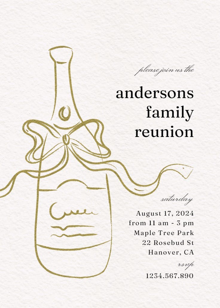 Bottle sketch - family reunion invitation