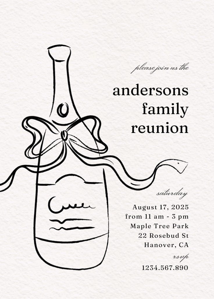 Bottle sketch - family reunion invitation