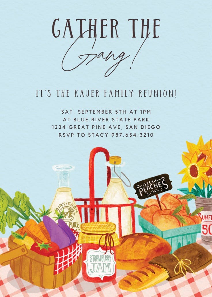 Chit-chat and family fun - family reunion invitation