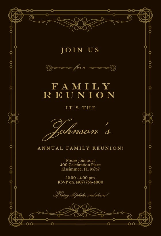 Classic border - family reunion invitation