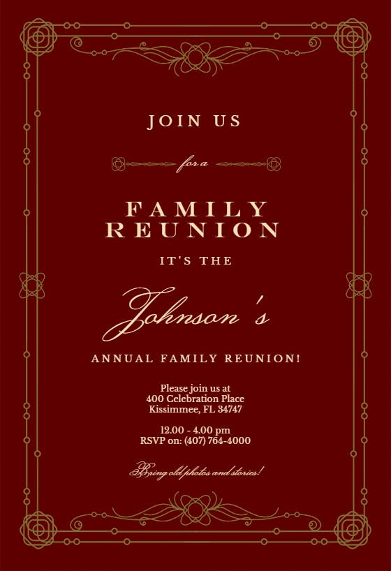 Classic border - family reunion invitation