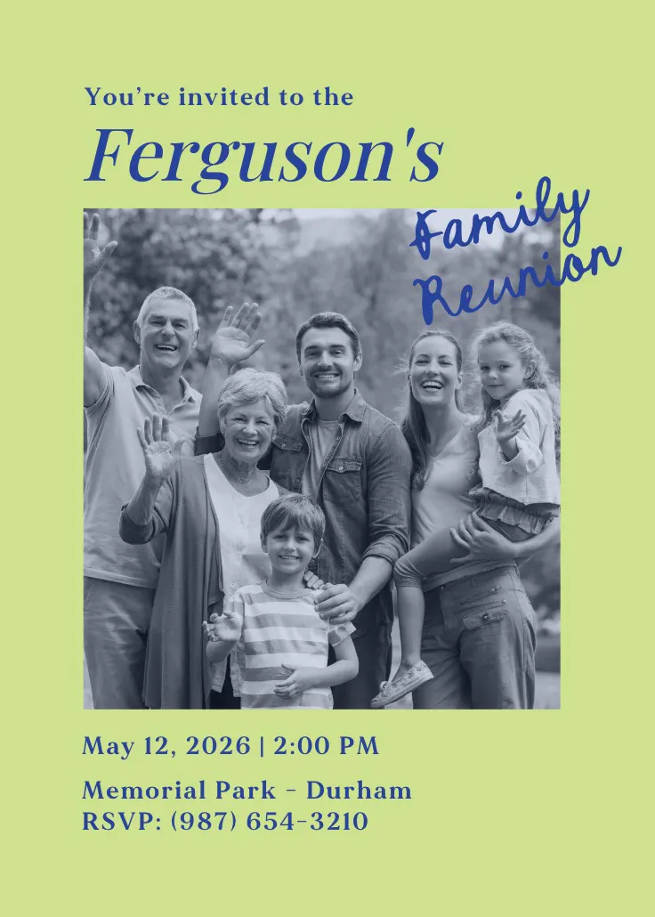 Color wash - invitation de réunion de famille