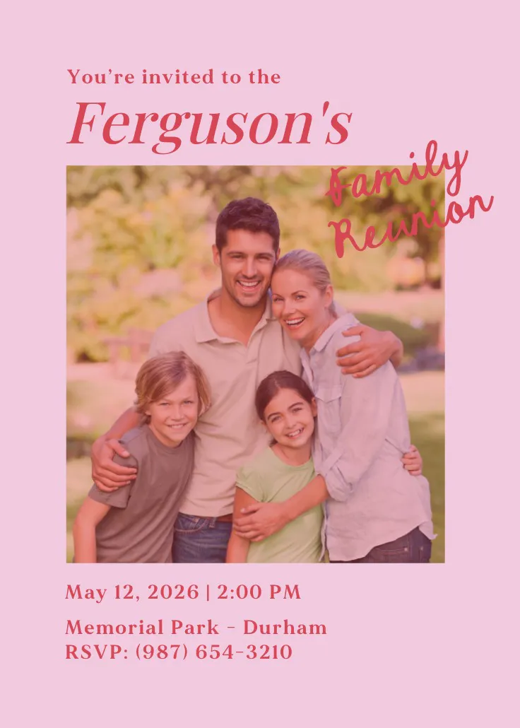 Color wash - convite para reunião de família