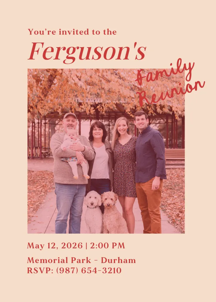 Color wash - family reunion invitation