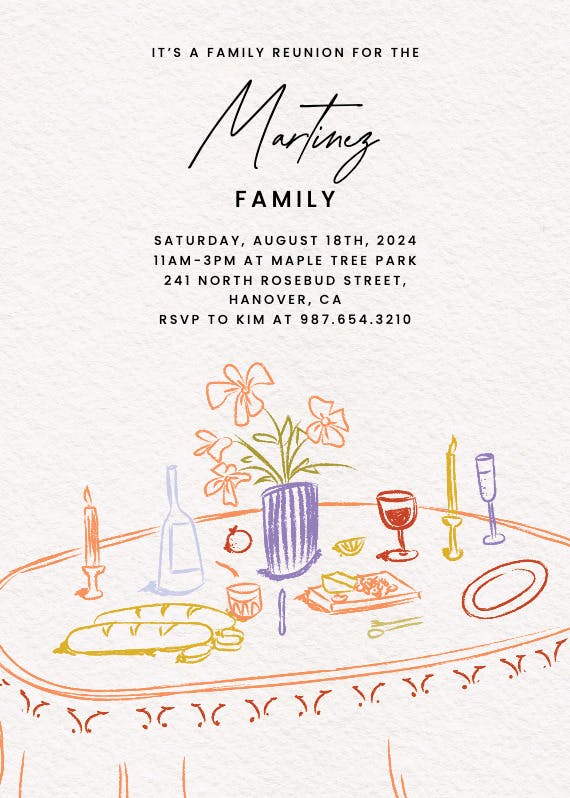 Gather & graze - family reunion invitation