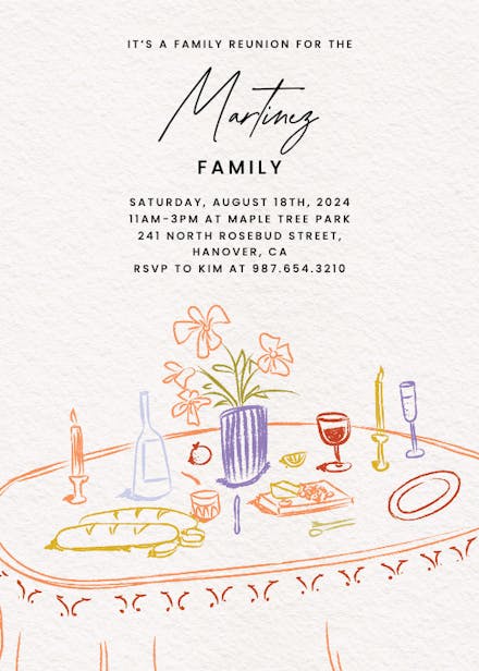 Gather & graze - family reunion invitation
