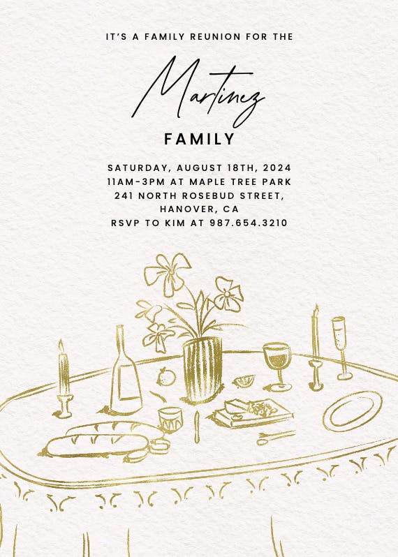 Gather & graze - family reunion invitation