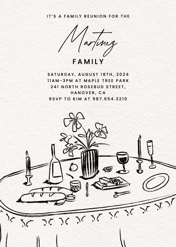 Gather & graze - family reunion invitation