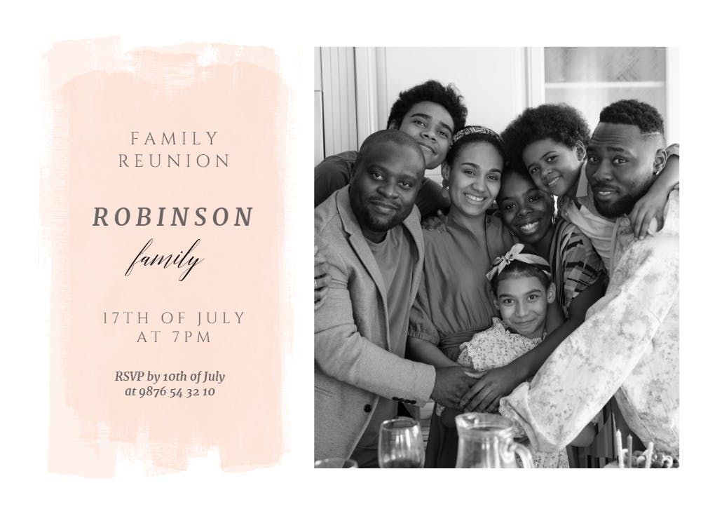 Elegant brush stroke - family reunion invitation