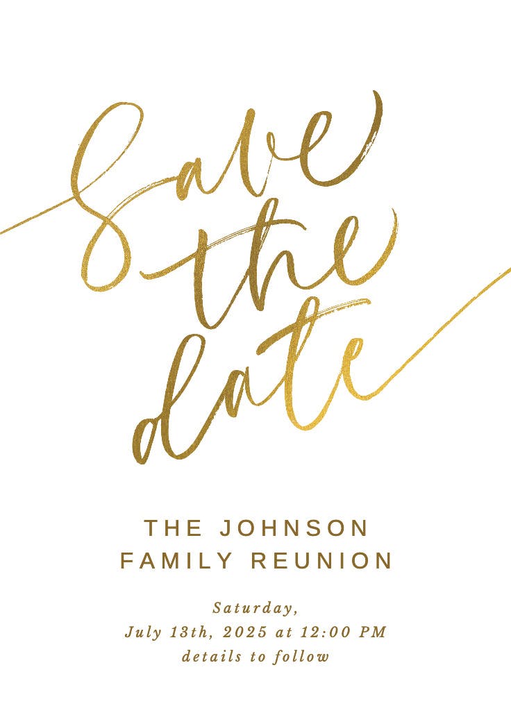 Elegant script letters - invitación para reunión familiar