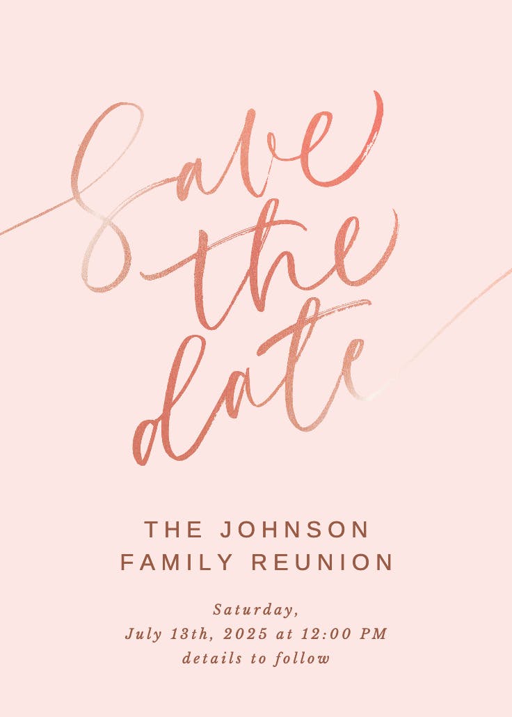 Elegant script letters - invitación para reunión familiar