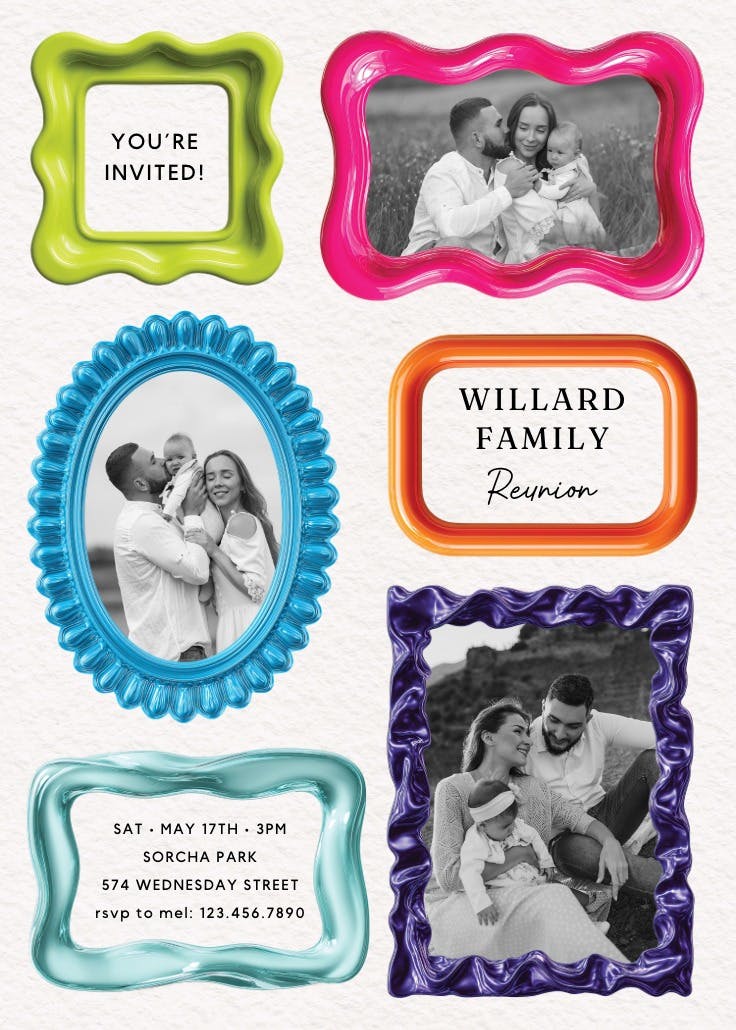 Family Frames Family Reunion Invitation Template (Free) Greetings