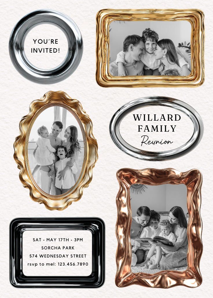 Family Frames Family Reunion Invitation Template (Free) Greetings