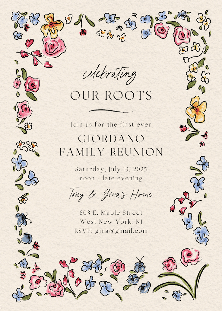 Family roots - family reunion invitation