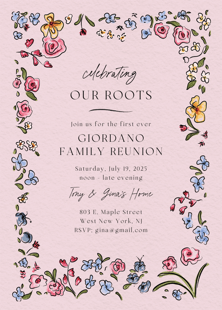 Family roots - party invitation