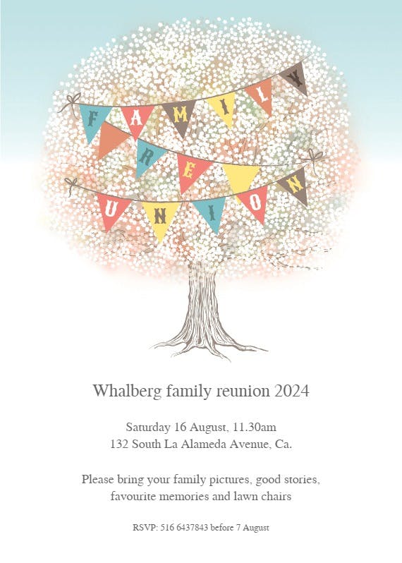 Family tree -  invitación para reunión familiar