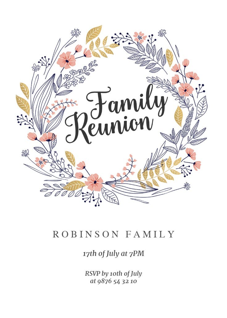 Family wreath - invitación para reunión familiar